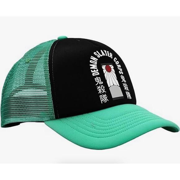 BioWorld Demon Slayer Corps Foam Green Trucker Hat Baseball Cap Anime - Picture 3 of 6